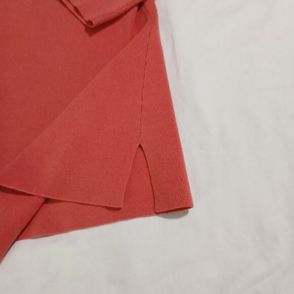 NEW YORK & COMPANY L Coral lightweight knit 3/4-sleeve tunic sweater slit hem - Picture 7 of 12